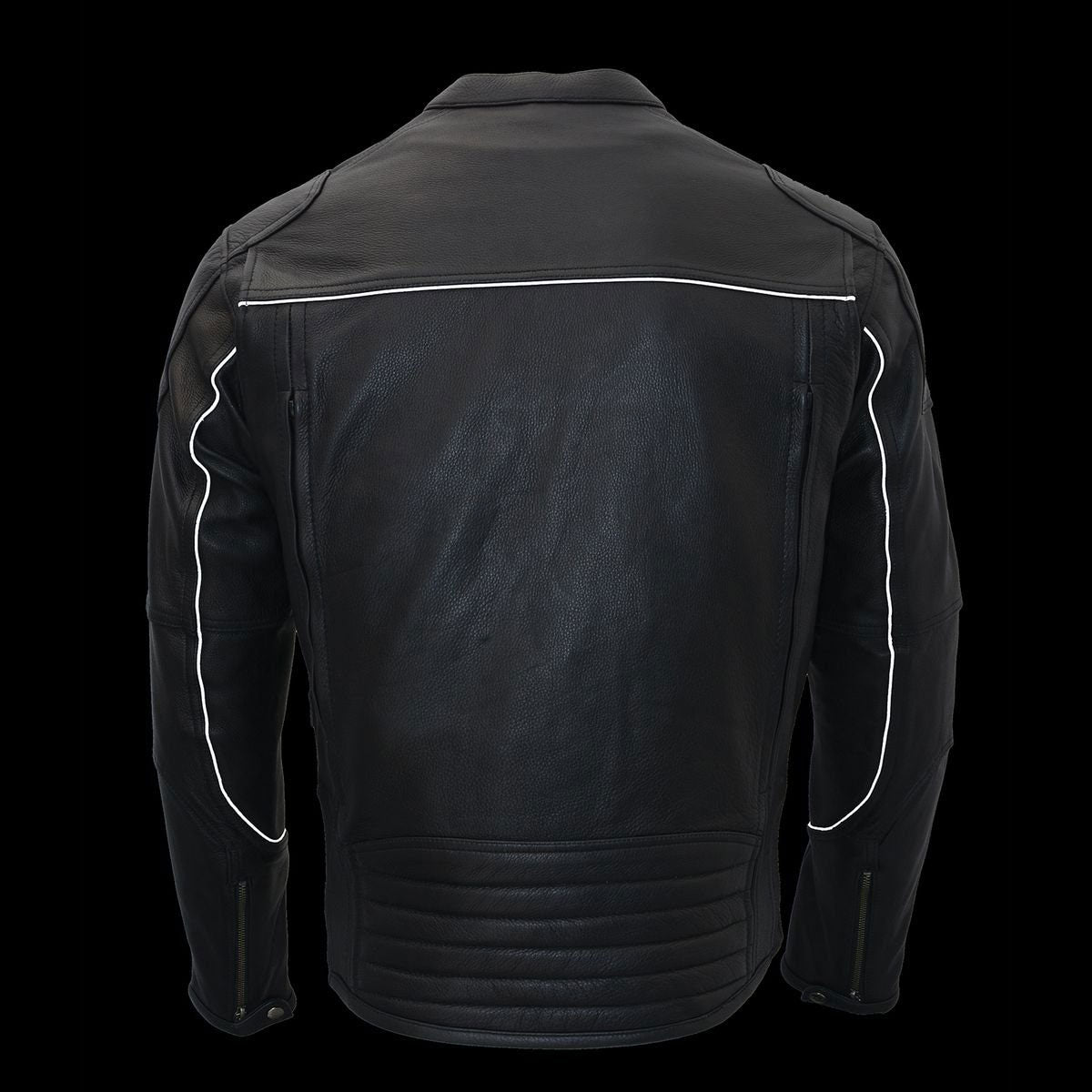 Milwaukee Leather MLM1502 Men's Black Premium Leather Vented Motorcycle Biker Jacket w/ Cool-Tec Leather Treatment Tech