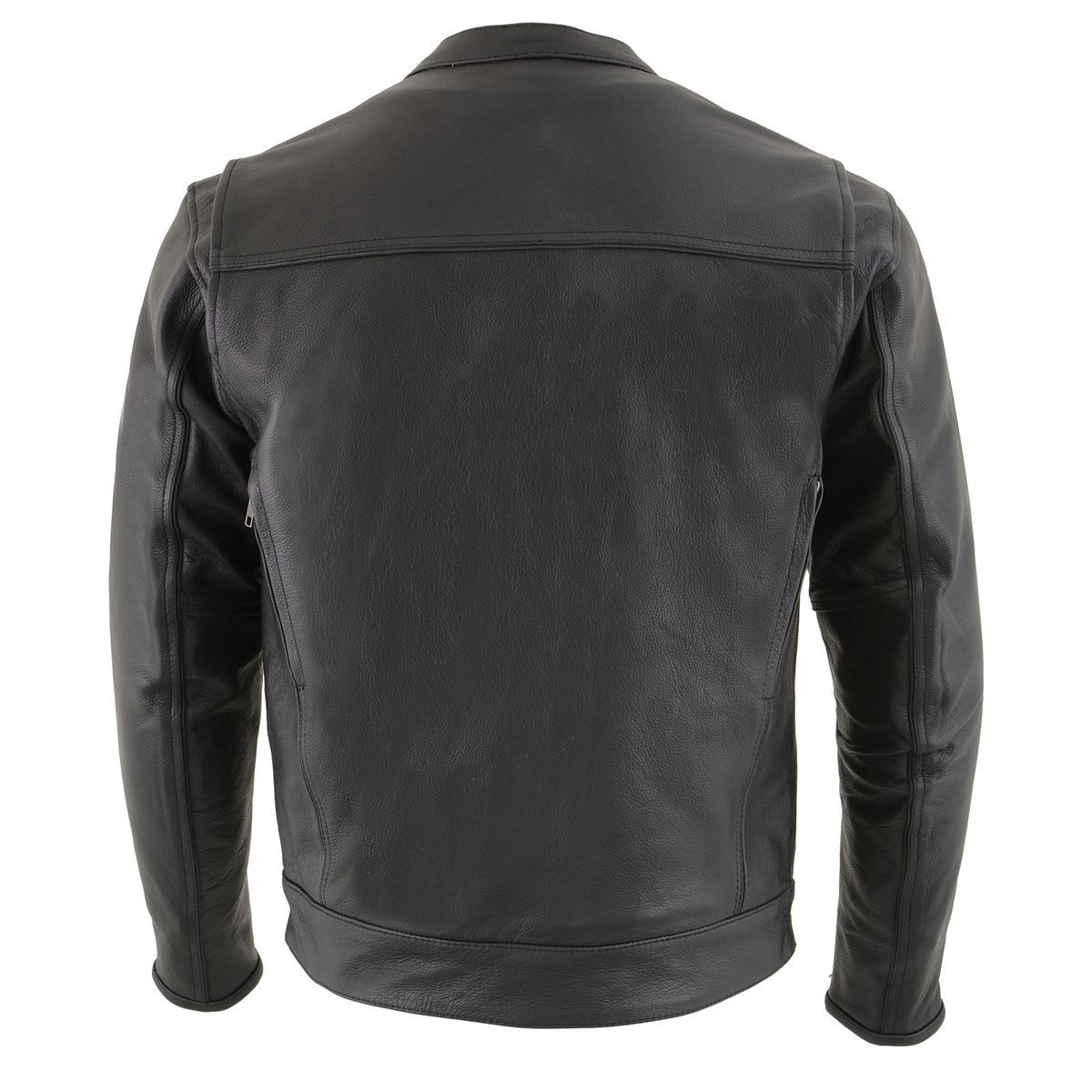 Milwaukee Leather MLM1506 Men's Black Premium Leather Motorcycle Jacket w/ Utility Pockets Cool-Tec Leather Treatement