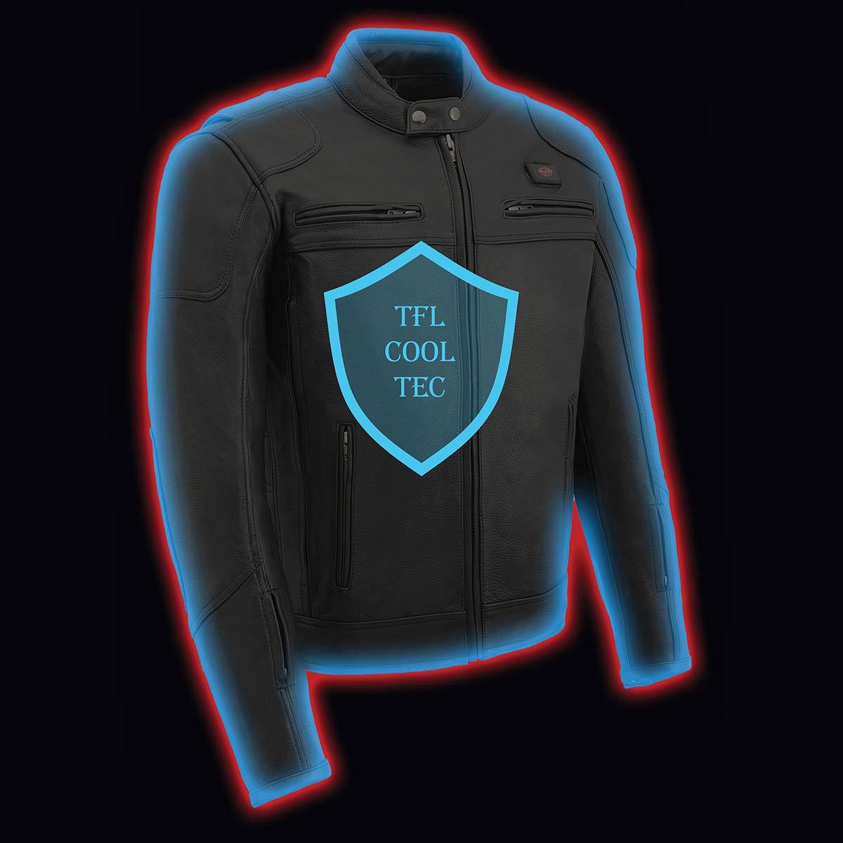 Milwaukee Leather MLM1514SET All Season Black Premium Leather Motorcycle Riders Jacket w/ Heated and Cool-Tec Technology