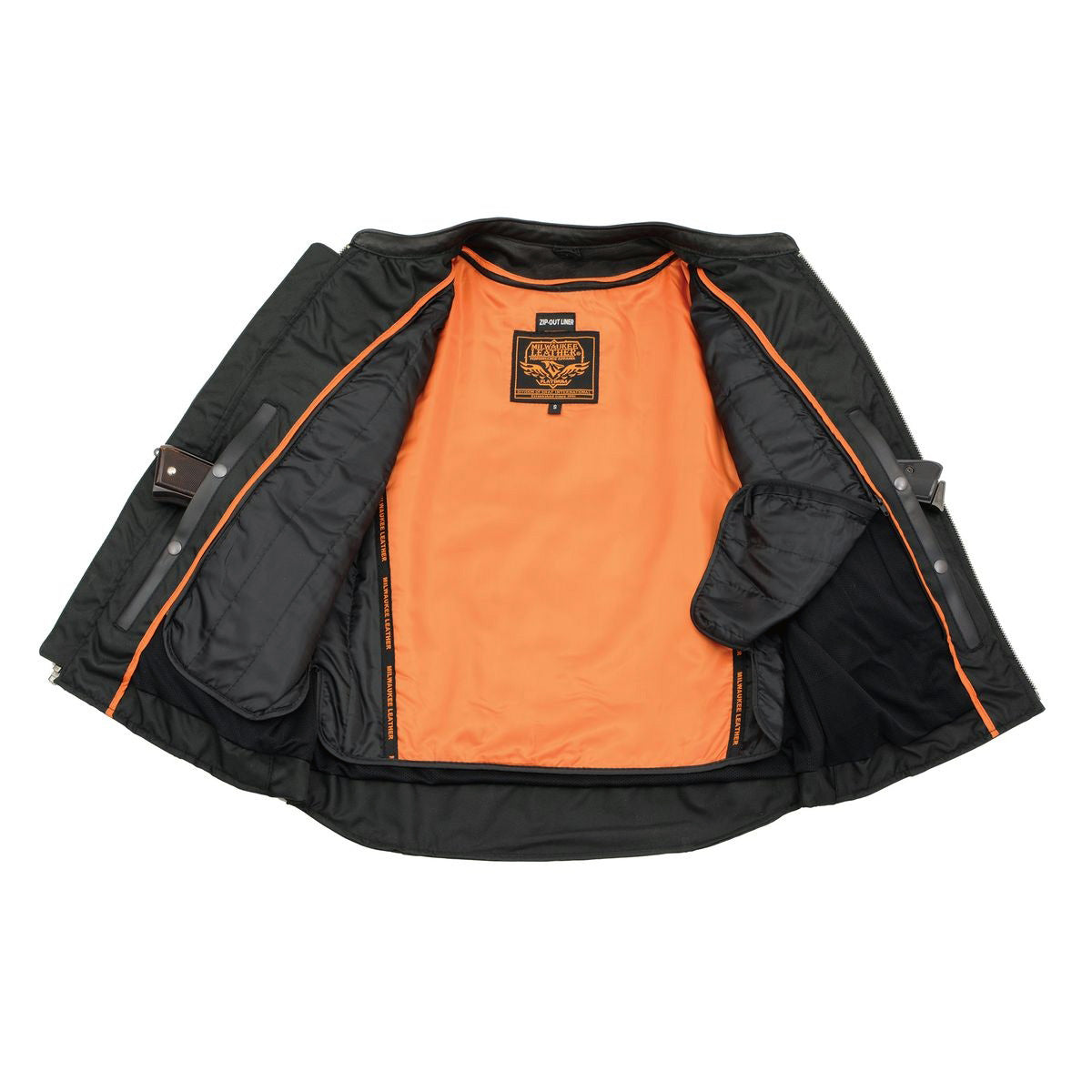 Milwaukee Leather MLM1526 Men's Stay Cool Black Premium Leather Sporty Motorcycle Jacket w/ Cool-Tec Leather Treatement