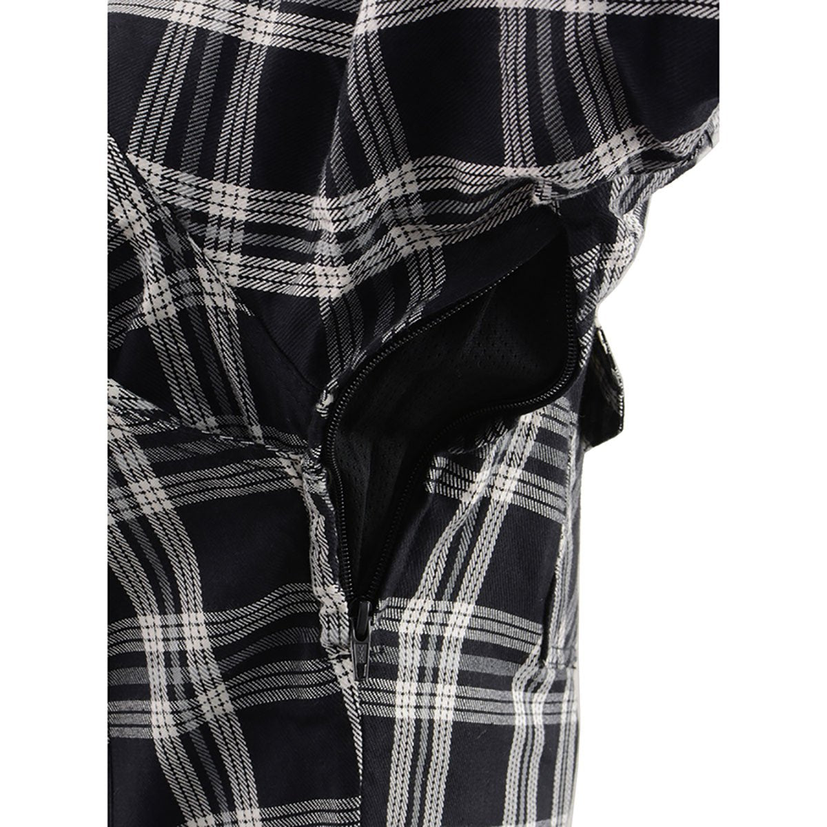 Milwaukee Leather MPL2600 Women’s Plaid Flannel Biker Shirt w/ CE Approved Armor - Reinforced w/ Aramid Fiber