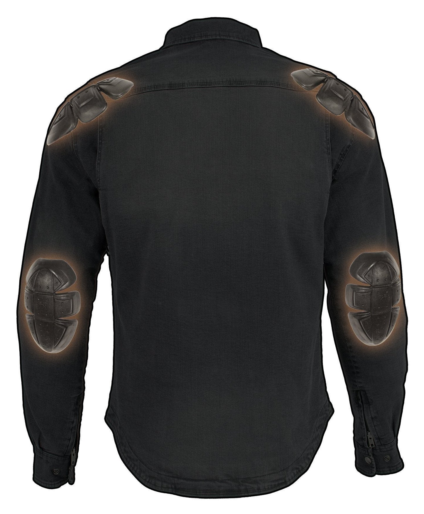 Milwaukee Leather MPM1621 Men's Grey Long Sleeve Flannel Biker Shirt w/ CE Armor - Reinforced w/ Aramid Fibers