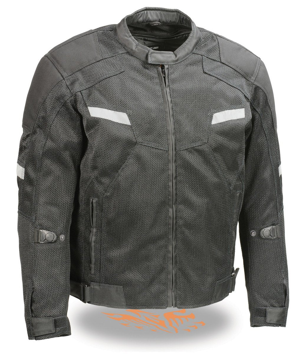 Milwaukee Leather MPM1792 Men's Black CE Armored Textile Motorcycle Jacket- All Season Biker Jacket