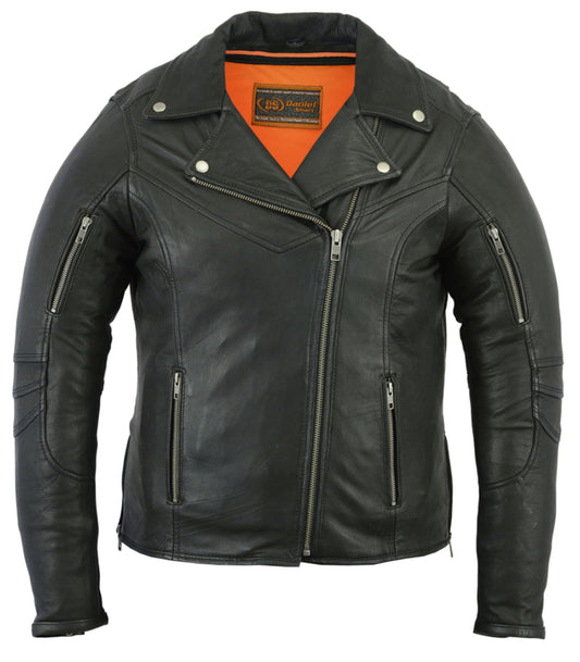 DS894 Women's Modern Longer Beltless Biker Jacket