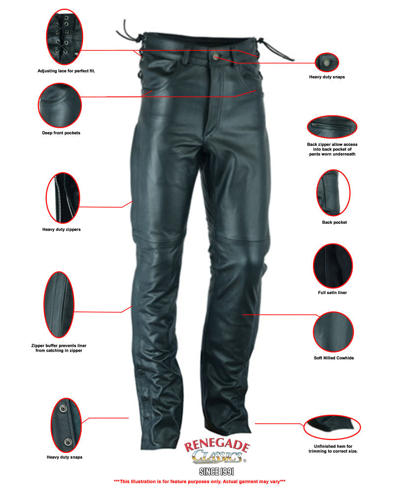 Road Rage Black leather motorcycle chaps
