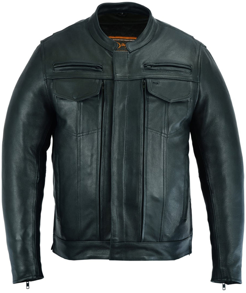 Men's Black Utility Style Motorcycle Jacket