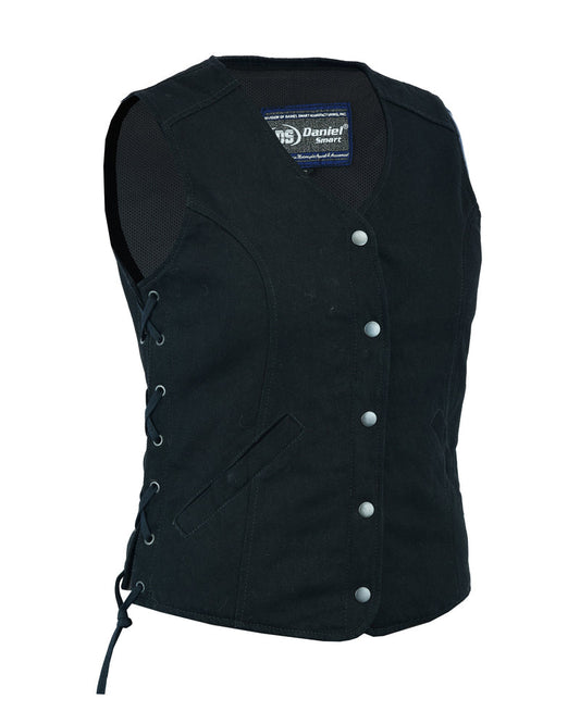 Women's Denim Longer Body ¾ Vest - Side Laces