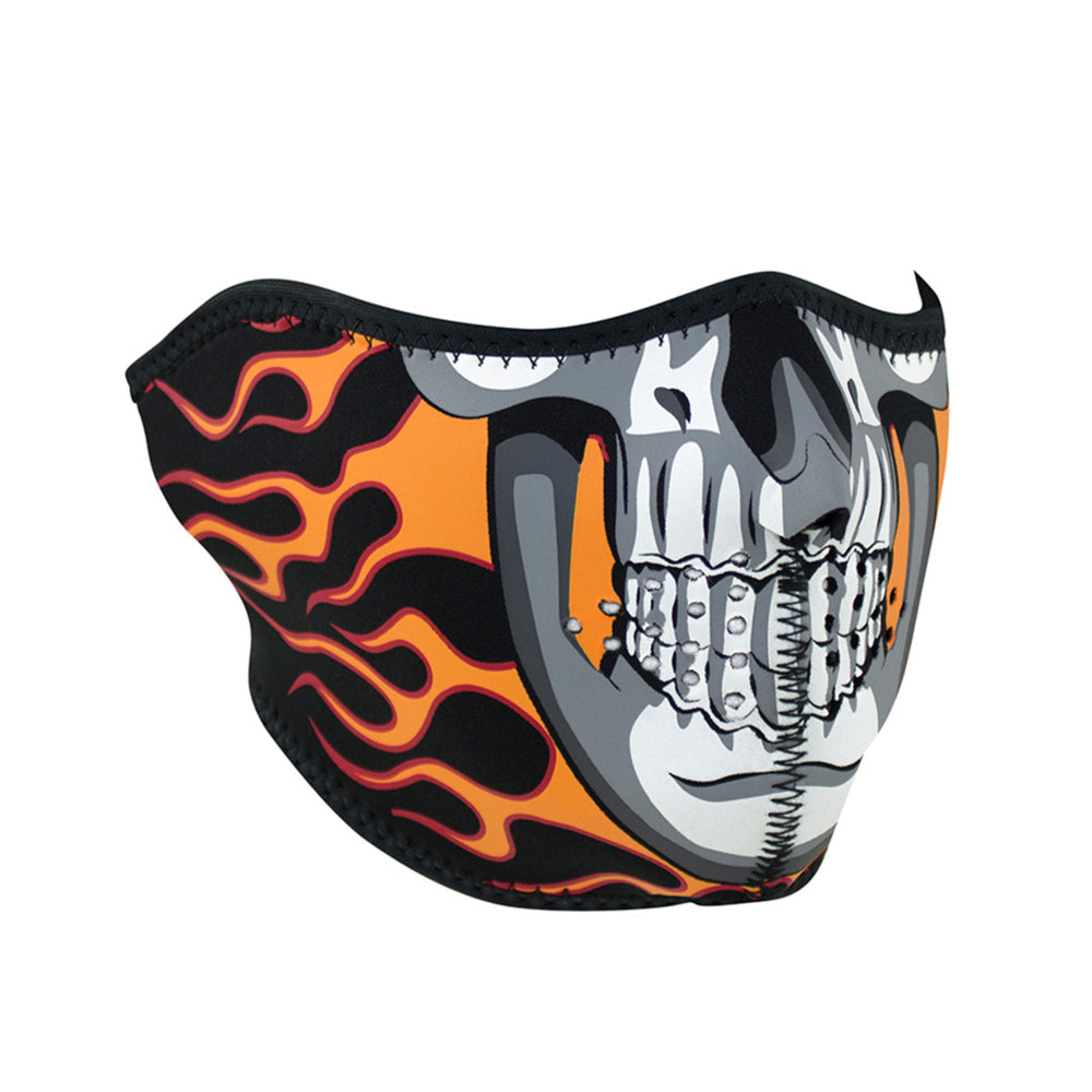 WNFM61H ZAN® Half Mask- Neoprene- Burning Skull