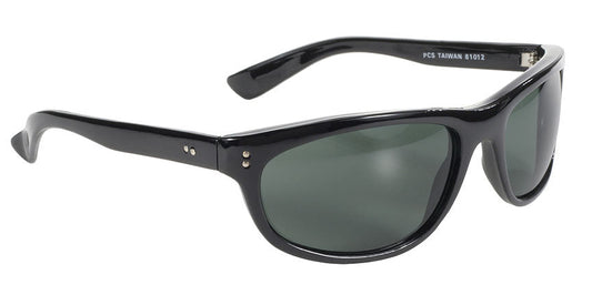 8112 Dirty Harry MC Sunglass Wrap Blk/Dk Green Lens