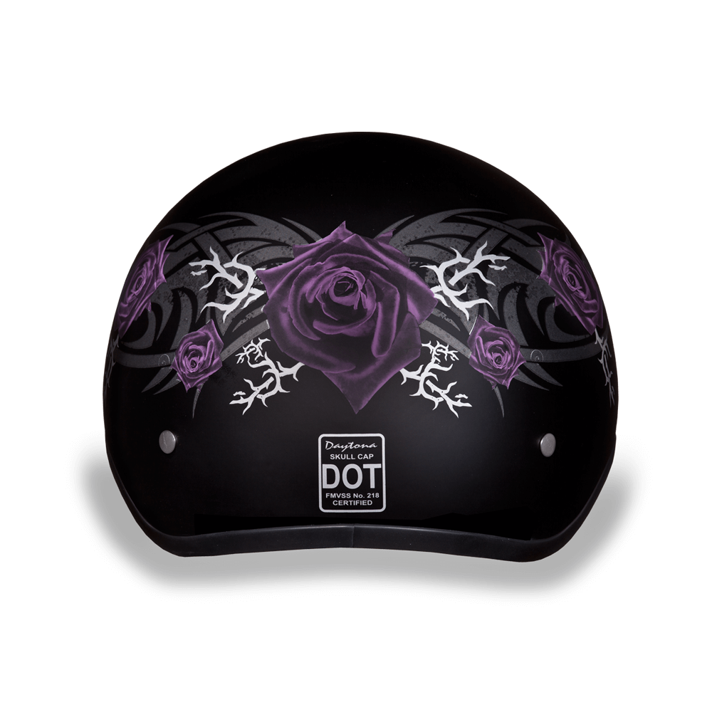 D6-PR D.O.T. DAYTONA SKULL CAP - W/ PURPLE ROSE