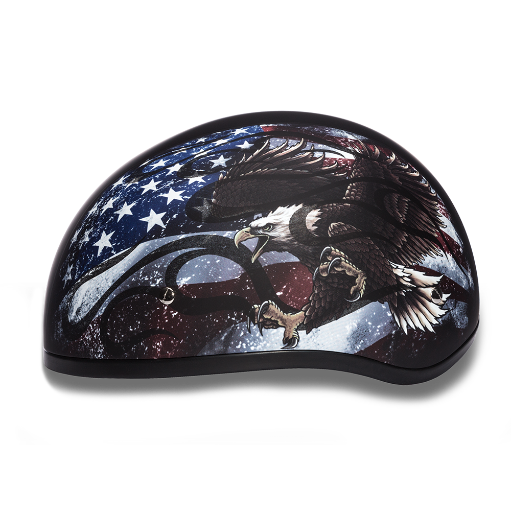 D6-USA ‘DAYTONA SKULL CAP’ with USA Flag and Eagle Half Face Helmet