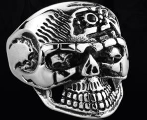 R173 Stainless Steel Super Face Biker Ring