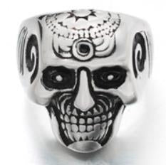 R194 Stainless Steel Brain Saw Biker Ring