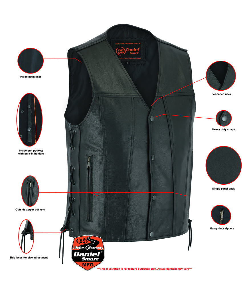 DS105 Men's Single Back Panel Concealed Carry Vest