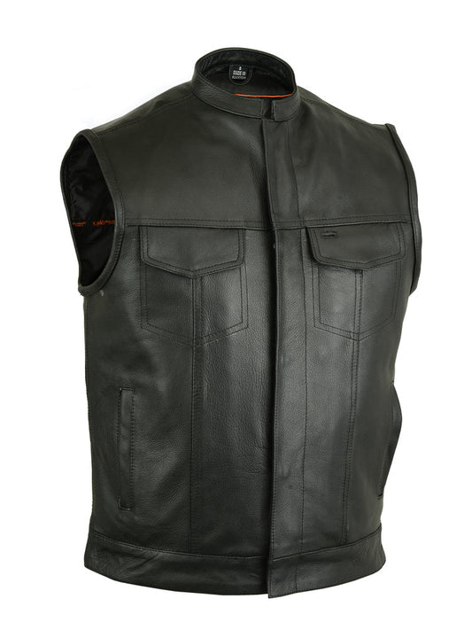 Renegade Classics Pick Black Motorcycle Vest with Smart Access Pockets