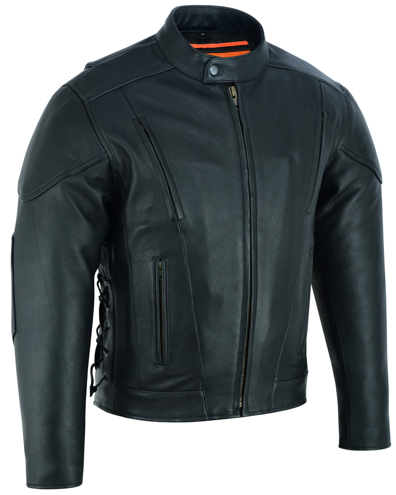 Men's Premium Vented Motorcycle Jacket – Side Laces