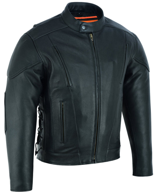 Men's Premium Vented Motorcycle Jacket – Side Laces
