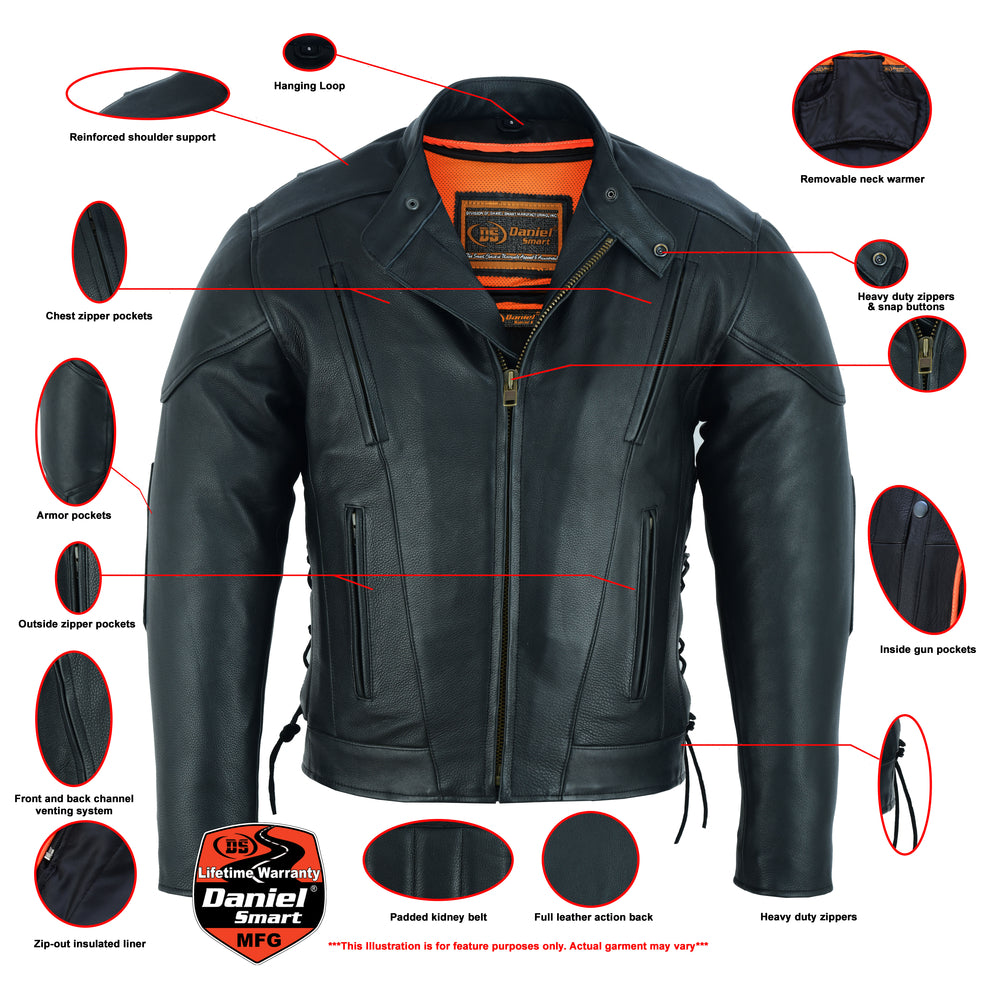 DS777 Men's Vented M/C Jacket Side Laces