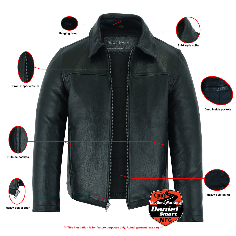 Men's Black Drum Dyed New Zealand Lambskin Jacket