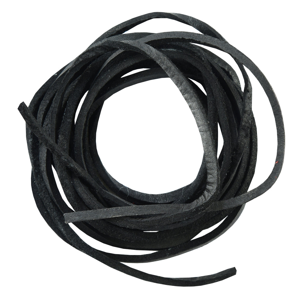 SLBLACK 6' Feet Leather Laces - Black