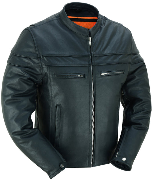 Full Hand Black Leather Motorcycle Jacket