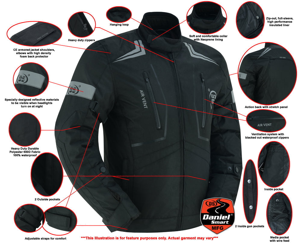 Blackwing Mens Textile Motorcycle Jacket - Black