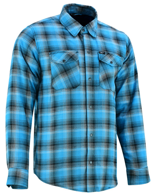 DS4683 Flannel Shirt - Blue and Black Shaded