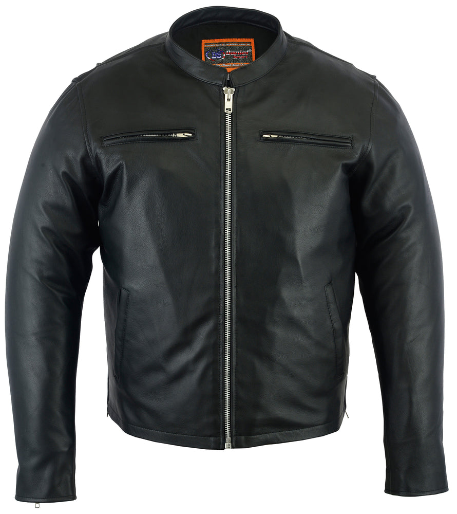 Men's Black Sporty Cruiser Jacket with Removable hood