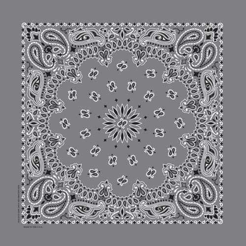 BD255 Bandana Paisley Charcoal