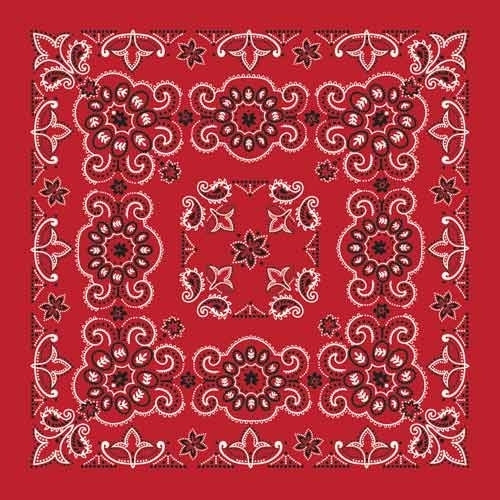 BD257 Bandana Texas Paisley Red [27" x27"]