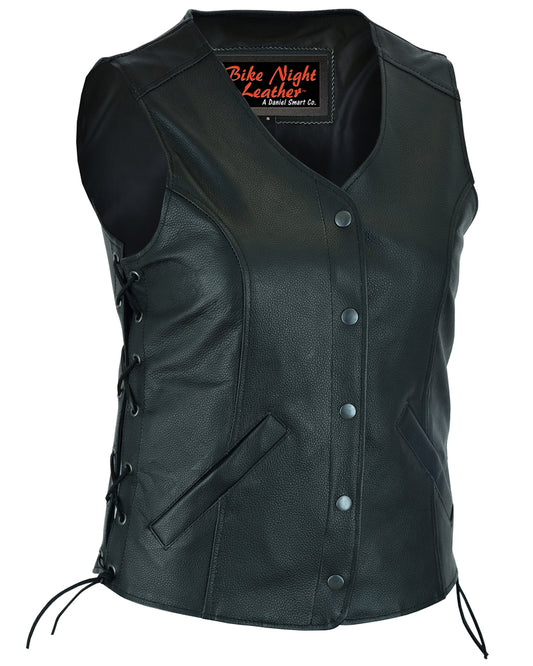 DS206 Women's Stylish Longer Body &frac34; Vest - Side Laces