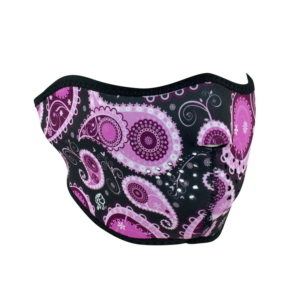 WNFM162H ZAN® Half Mask- Neoprene- Purple Paisley