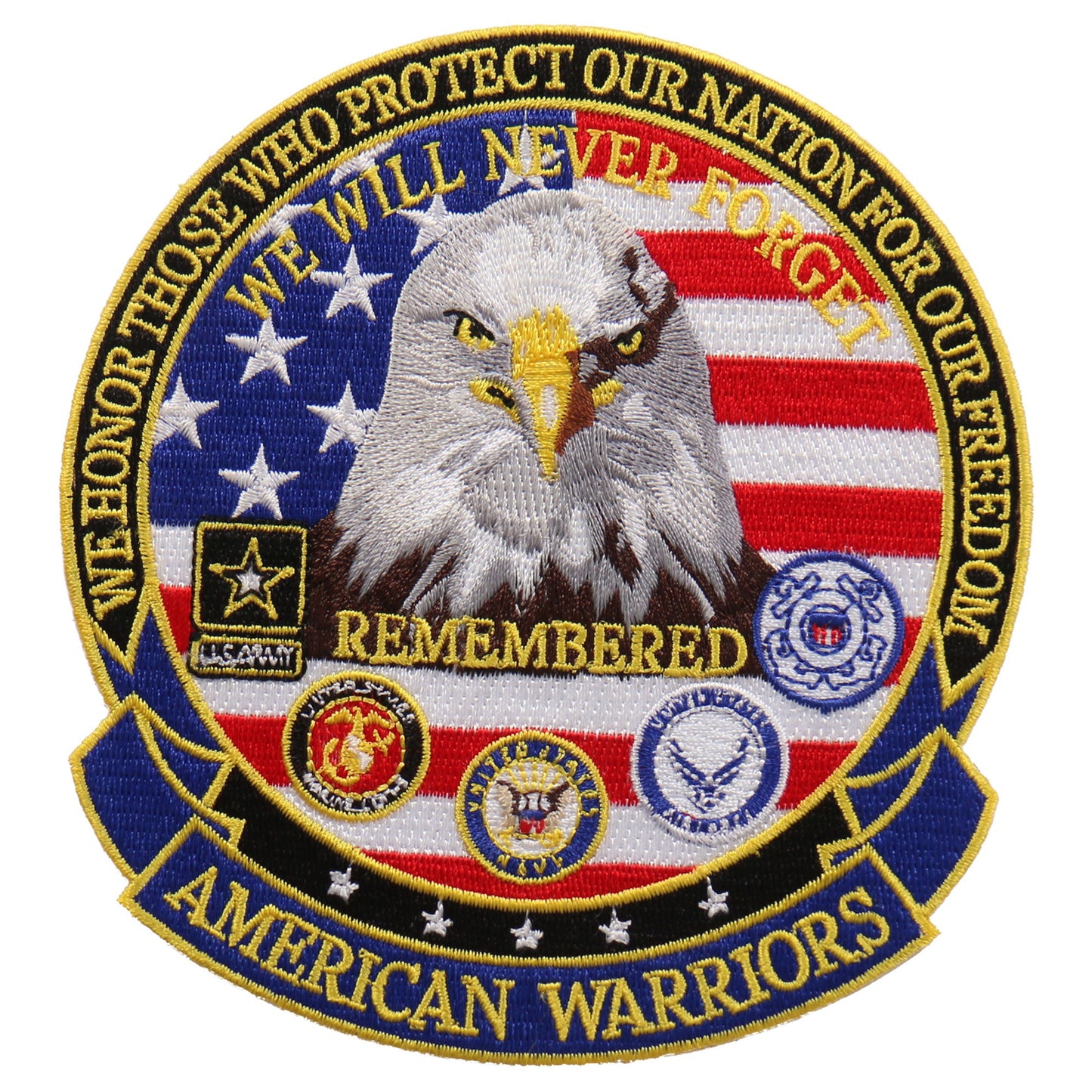 Hot Leathers We Honor American Warriors es 5" x 5" Patch