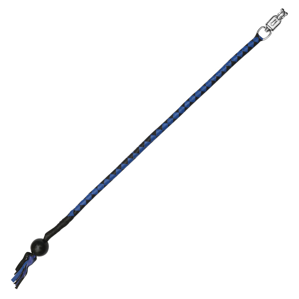 GBW210B Leather Biker Whip-Blue/Black W / Black Pool Ball