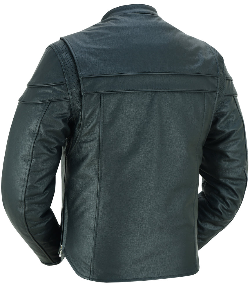 Full Hand Black Leather Motorcycle Jacket