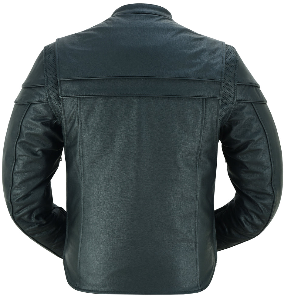 Full Hand Black Leather Motorcycle Jacket