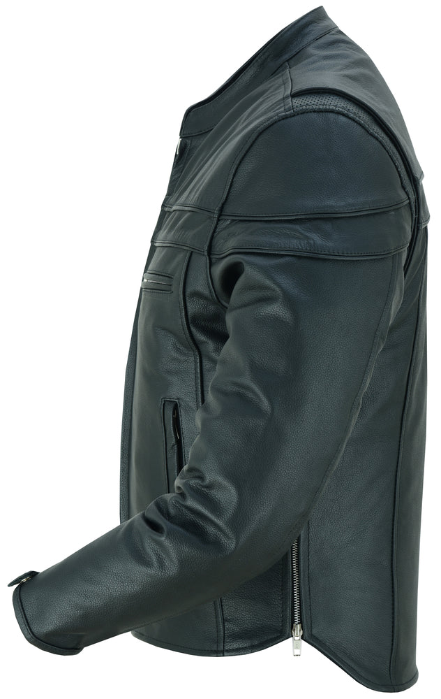 Full Hand Black Leather Motorcycle Jacket