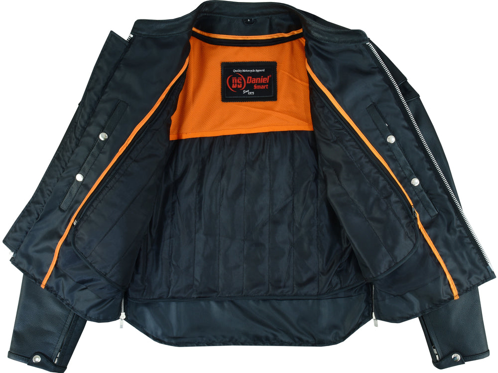 Full Hand Black Leather Motorcycle Jacket