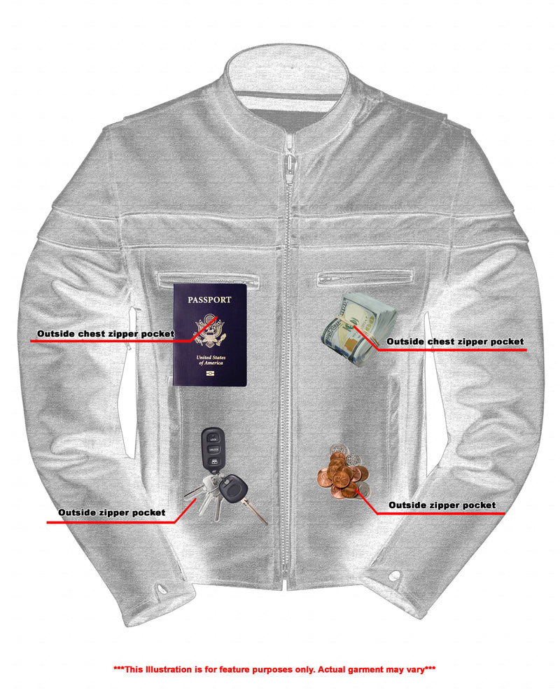 Full Hand Black Leather Motorcycle Jacket