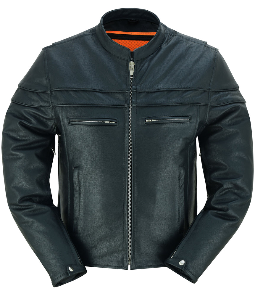 Full Hand Black Leather Motorcycle Jacket