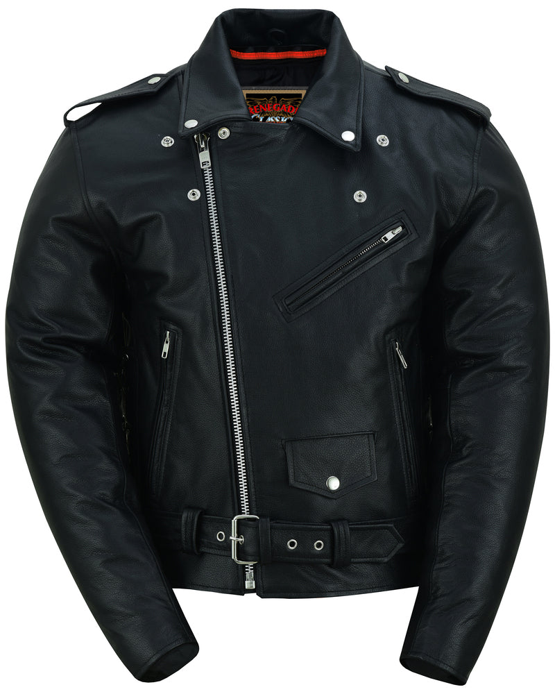 Freedom Rider Black Men's Leather Jacket – Eagle Embossed