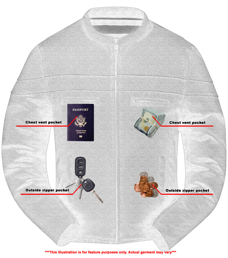 All-Season Men's Textile  Motorcycle Jacket with Reflective Stripes