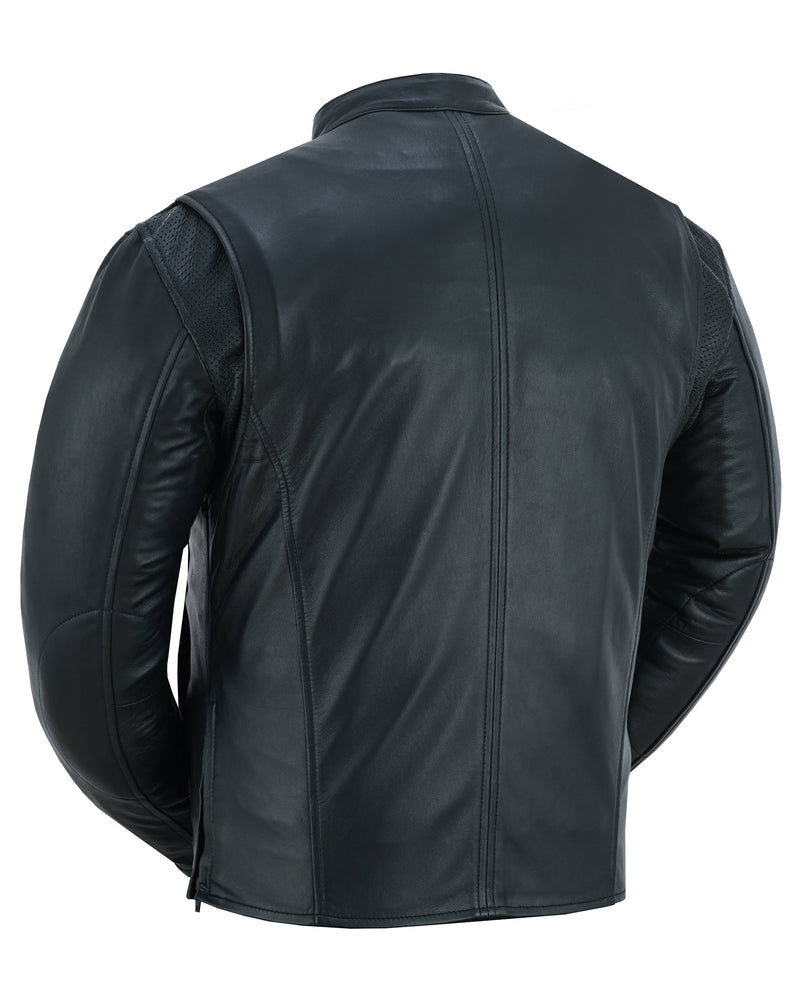 Men's Lightweight Drum Dyed Naked Lambskin Jacket - Black