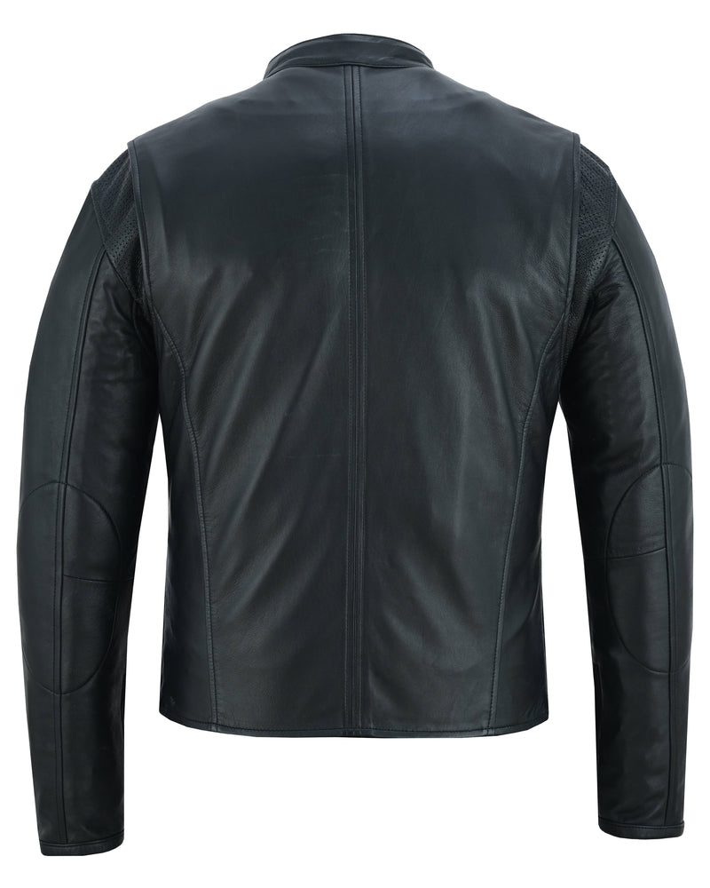 Men's Lightweight Drum Dyed Naked Lambskin Jacket - Black
