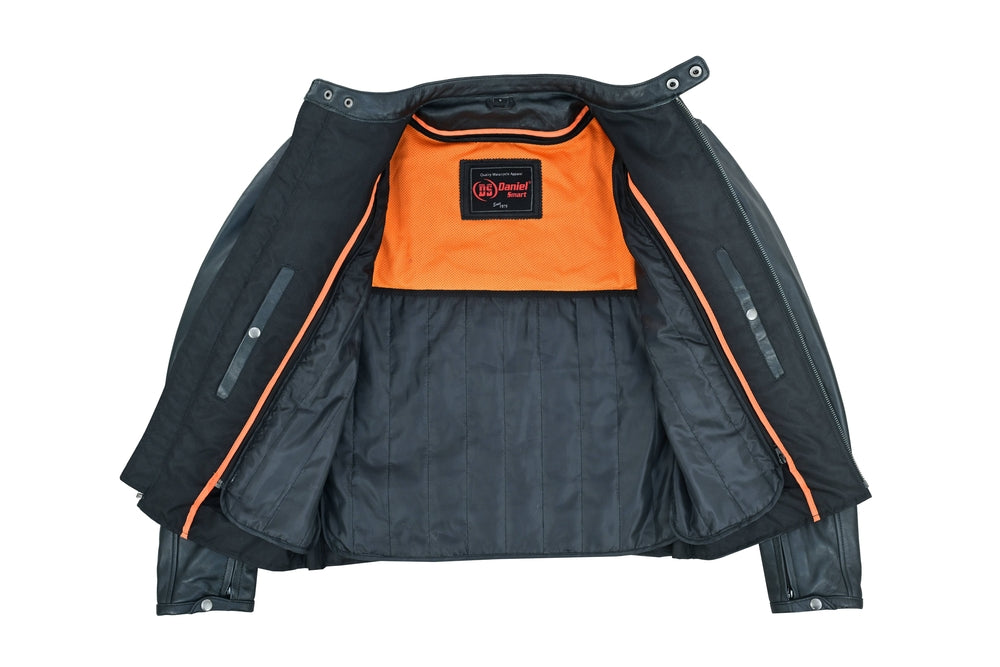 Men's Lightweight Drum Dyed Naked Lambskin Jacket - Black