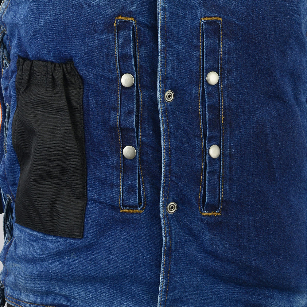 DM905BU    Men's Single Back Panel Concealed Carry Denim Vest