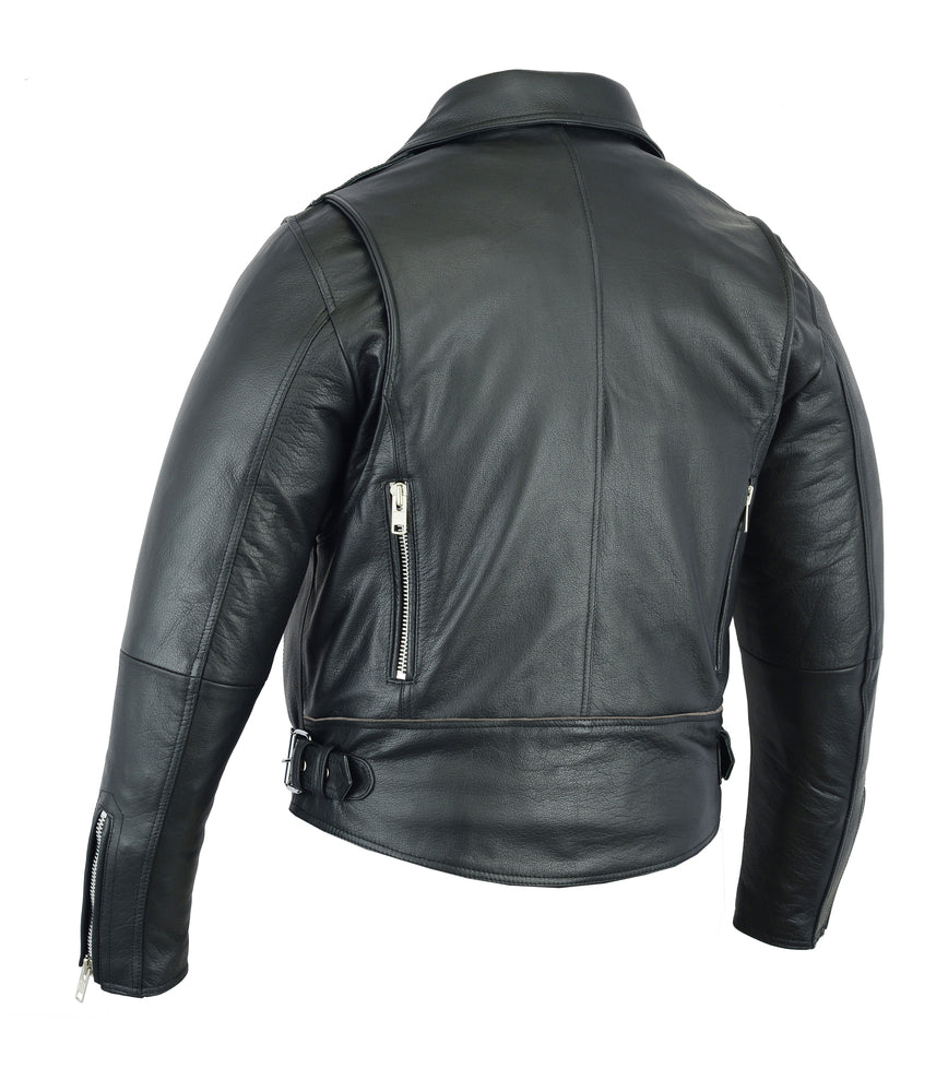 Men's Modern Full Cut Beltless Biker Jacket - Black