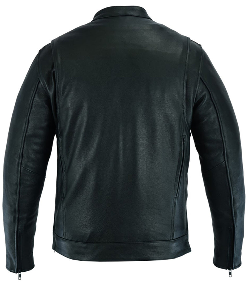 Men's Black Utility Style Motorcycle Jacket