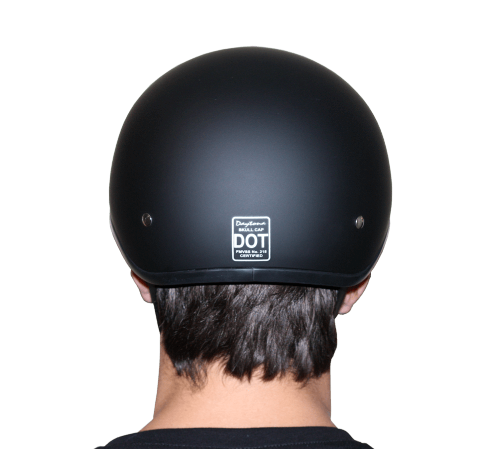 D1-ANS D.O.T. DAYTONA SKULL CAP W/O VISOR - HI-GLOSS BLACK