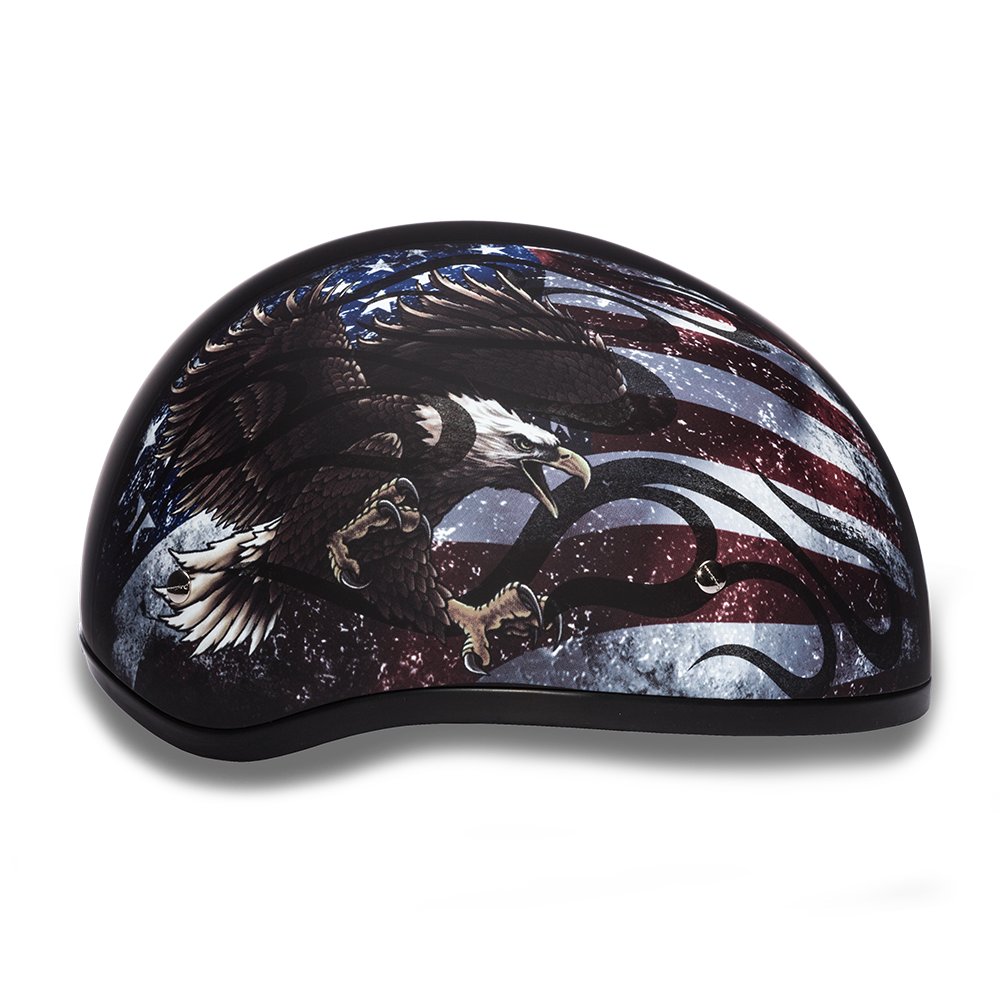D6-USA ‘DAYTONA SKULL CAP’ with USA Flag and Eagle Half Face Helmet